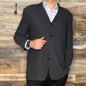 Hugo Boss USA Natural Stretch 100% Wool Charcoal Gray Blazer Sport Jacket 46R
